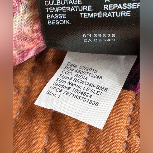 Robert Rogriguez floral sheer dark blue chiffon blouse size Large - Picture 8 of 8